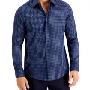 Tasso Elba Men's Stretch Tile-Print Shirt